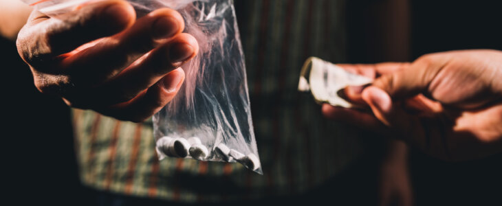 Dealer selling cocaine,ecstasy or other illegal drugs
