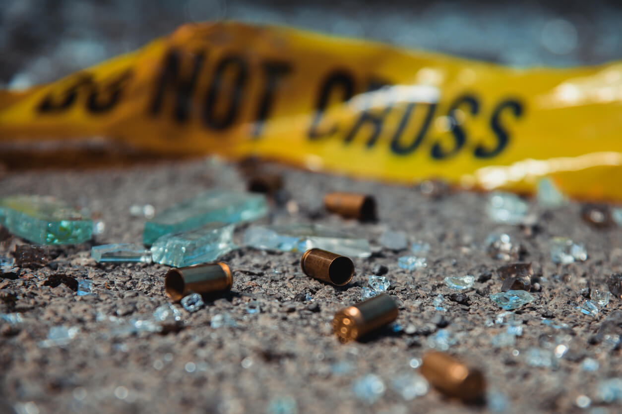 bullet casings and do not cross tape