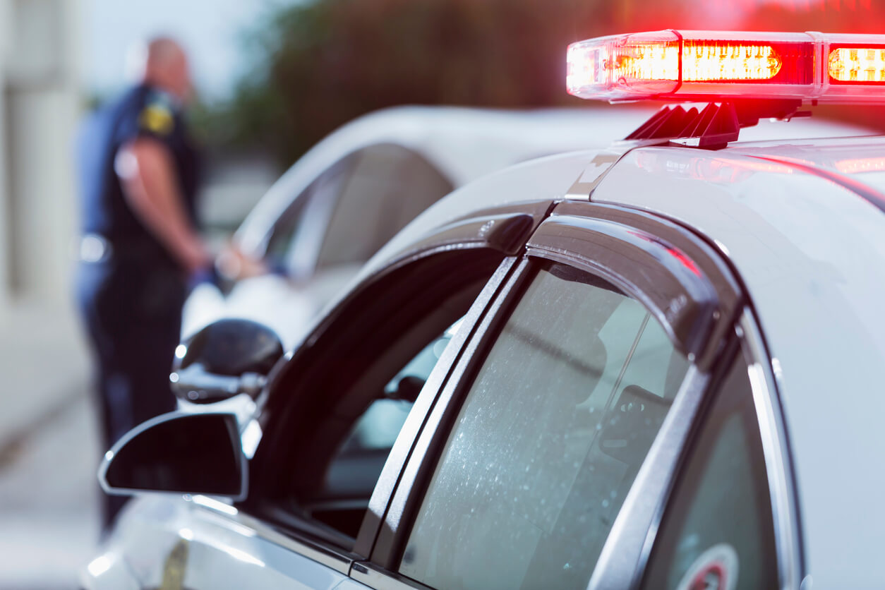 police car stopping car